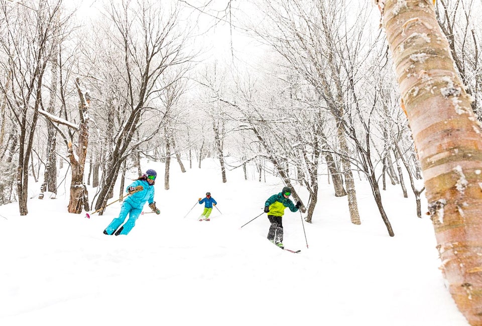 Conquering a New England ski trail together as a family makes for a great memory. Photo courtesy of the Stowe Mountain Resort, Facebook