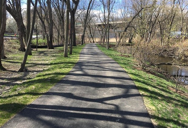 bike path trail in the woods Westchester South County Trail