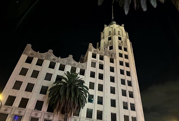 Look close. Can you see any faces in the window of this shockingly abandoned building at Hollywood & Highland?