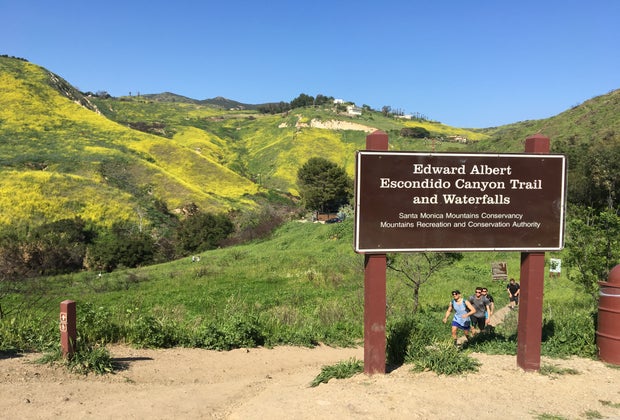 Escondido Canyon Trail is a hike that includes a waterfall.