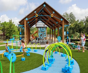 Toddlers can enjoy playing with the foam block structures at Exploration Park. Photo courtesy of Exploration Park
