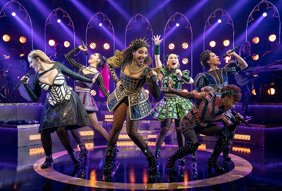 SIX on Broadway brings plenty of girl power to the stage at the Brooks Atkinson Theatre. Photo by Joan Marcus