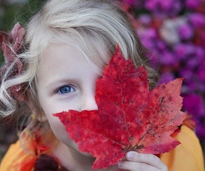 Playing in fall foliage is one of the most beautiful and fun things to do with kids in Boston in the autumn