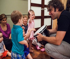 Tots can explore instruments and more at parent-and-child music class.
