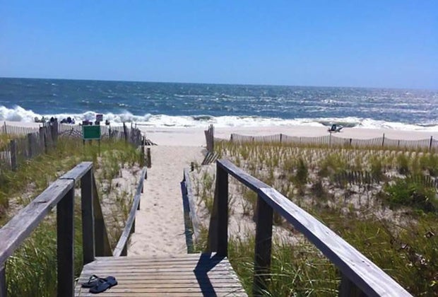 the walk to the beach