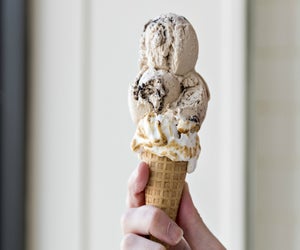 Cones are crowned with a ring of toasted fluff at Gracie's Ice Cream.