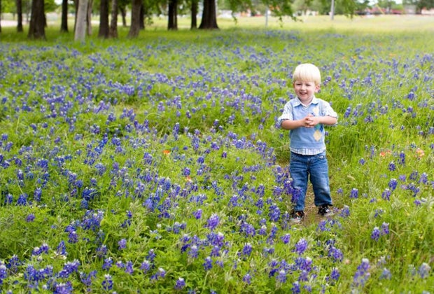 Bluebonnet photos are a Texas tradition. Photo courtesy of Sweet Pecks Photography