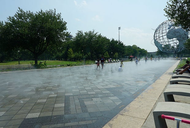 Fountain of the Fairs with The Unisphere in the background