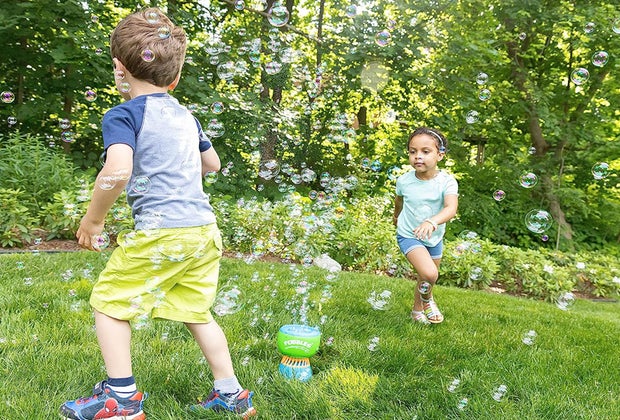 Fubbles Light-Up Bubble Torch goes from day to night.