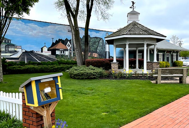 gazebo park grassy park with gazebo in background