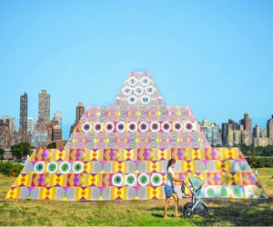 Jeffrey Gibson; 'Because Once You Enter My House It Becomes Our House;' 2020; Courtesy the Artist; Socrates Sculpture Park; Sikkema Jenkins & Co., NY; Kavi Gupta, Chicago; Roberts Projects, LA; Image by Scott Lynch