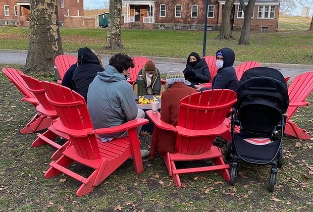 Fire Pit Ice Skate in New York Harbor at Governors Island's New Winter Village