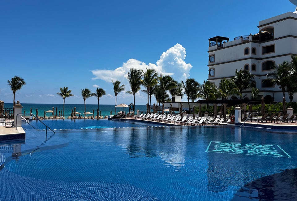 Grand Residences Riviera Cancun has two large pools for lounging and swimming. 