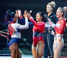 Simone Biles and Jordan Chiles are great competitors and great friends. Photo by John Cheng