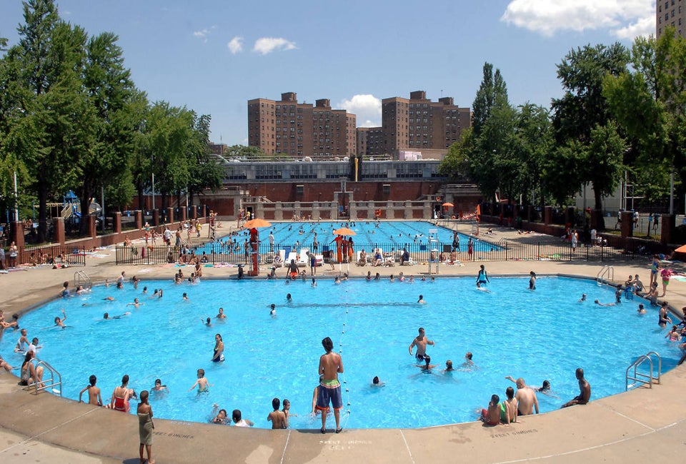 Beat the heat with a visit to a recently reopened NYC outdoor pool. Photo of Hamilton Fish pool by Daniel Avila/NYC Parks