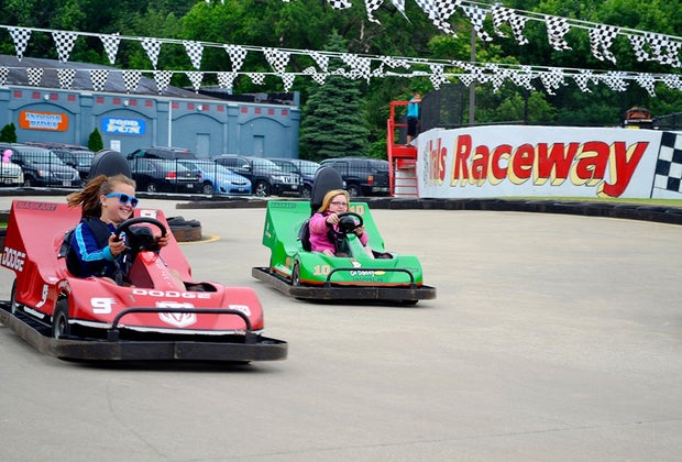Best Amusement Parks in the Chicago Area for Families: kids driving go-karts