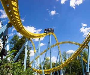 Hersheypark's Skyrush reaches speeds of up to 75 mph and includes five zero-G airtime hills.