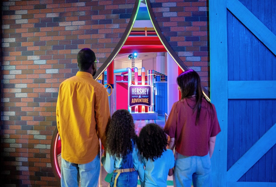 Family entering the Hershey Super Sweet Adventure. Photo courtesy Hershey Super Sweet Adventure