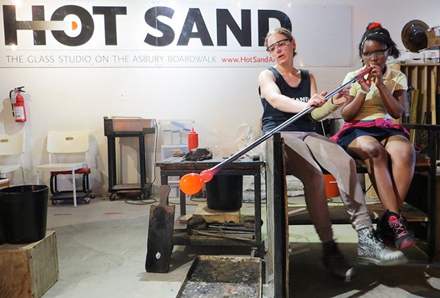 Hot Sand is a drop-in art studio offering glass-blowing workshops in Asbury Park, New Jersey