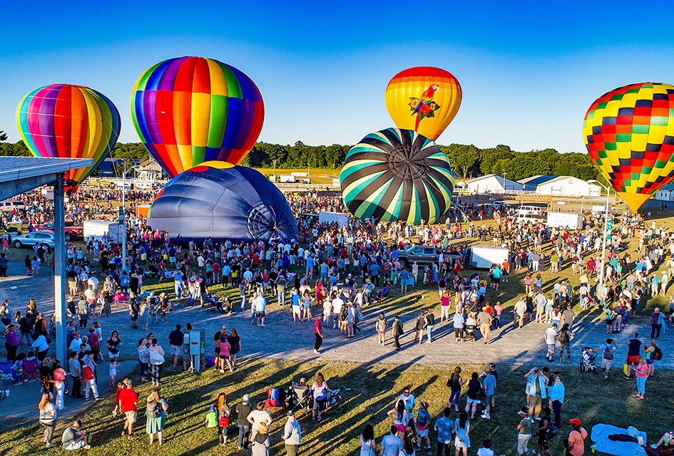 Hudson Valley Balloon Festival 2019 Returns to Rhinebeck, NY Watch the skies fill with colorful balloons at the Hudson Valley Balloon Festival. Photo by Lee Burns