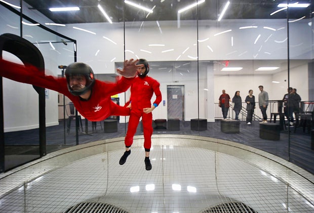 iFly indoor skydiving: Flier in the flight tube