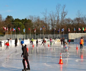 Buckskill Winter Club's ice rink has lots of space for the whole family to glide. Photo courtesy of the rink