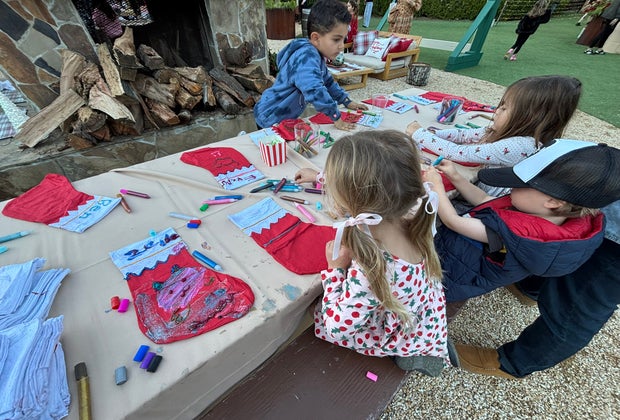 kids doing Christmas activities at Calamigos Guest Ranch