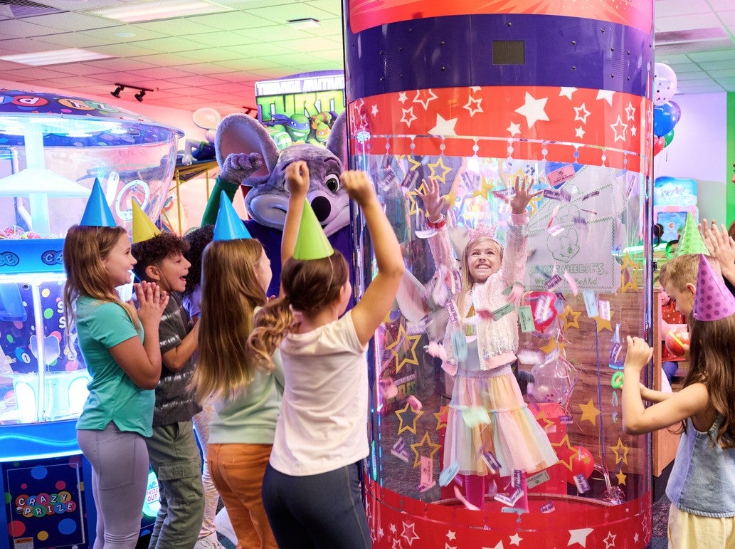 Chuck E. Cheese is a budget-friendly birthday party idea! Photo courtesy of Chuck E. Cheese