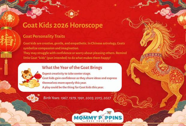 Lunar New Year Horoscopes for Kids in 2026 Year of the Horse: Goat Horoscope