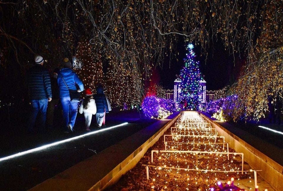 Untermyer Gardens Conservancy's Grand Holiday Illumination has become a Yonkers tradition. Photo courtesy of the conservancy