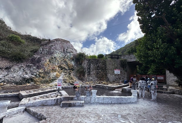 The Sulphur Springs mud baths in the side of the volcano are a can't miss activity. So unique!