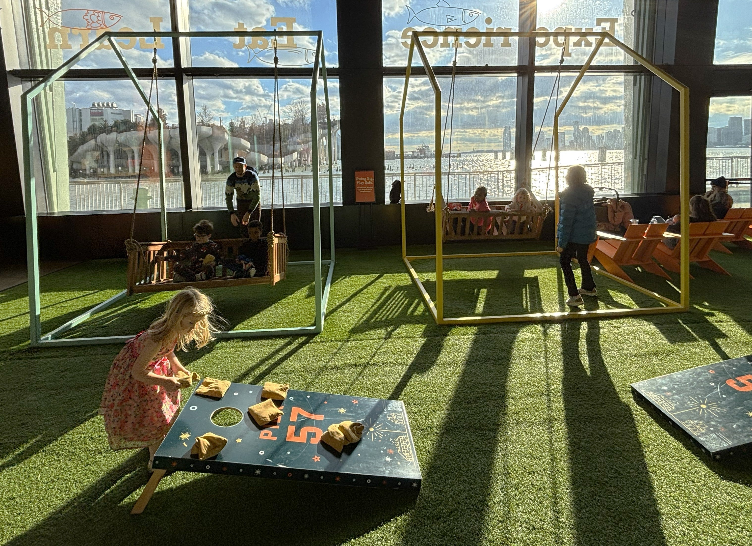 When it's too cold for the park, Pier 57's indoor playground offers a bright, colorful, climate controlled space for romping.