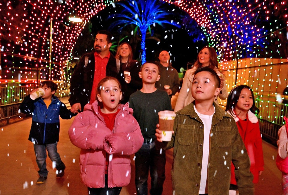 The snow and lights at North Pole Nights are guaranteed to drop jaws. Photo courtesy of Gilroy Gardens