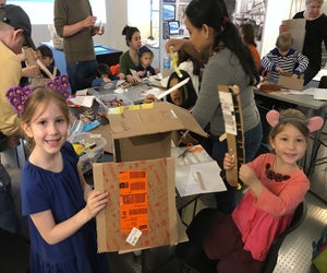 The Skyscraper Museum invites families to get hands-on while learning about the skyline. Photo by Mommy Poppins