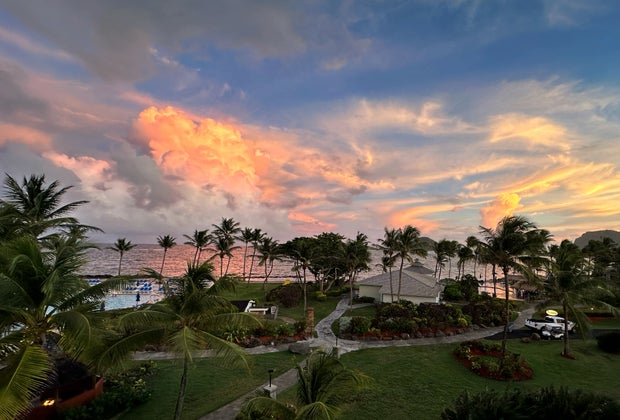 Can't resist showing you sunset from my hotel room balcony the night we checked in. 