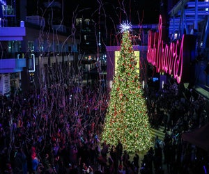Head to The Battery Atlanta for the annual tree lighting ceremony on Saturday, followed by an outdoor screening of  Rise Of The Guardians as a part of the Xfinity Movie Series on the plaza screen. Photo courtesy The Battery Atlanta