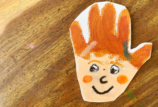 Handprint Portrait Mother's Day Cards