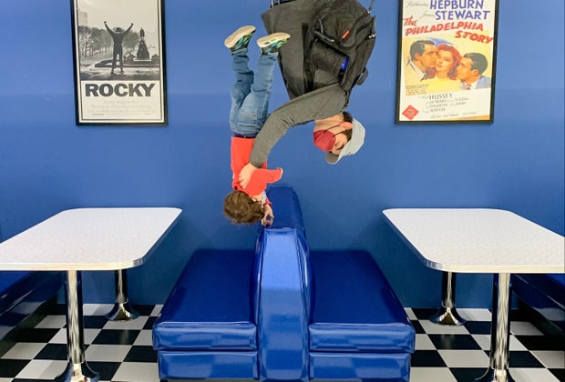 Visiting Philly's Museum of Illusions with Kids: The Rotated Room