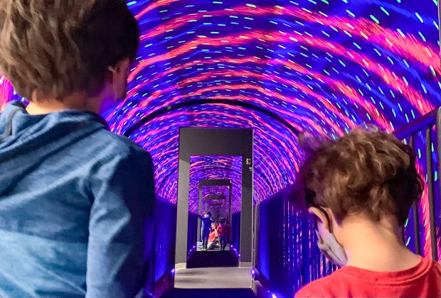 Visiting Philly's Museum of Illusions with Kids: The Dizzying Vortex Tunnel