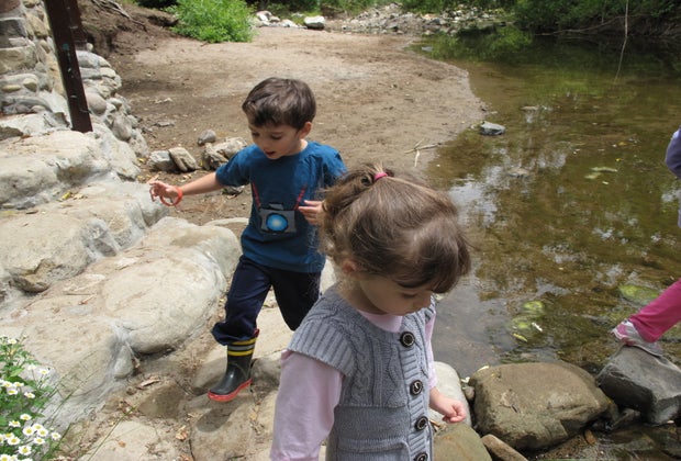LA Restaurants with Outdoor Dining for Kids: Inn of the Seventh Ray is right next to a creek where kids can play