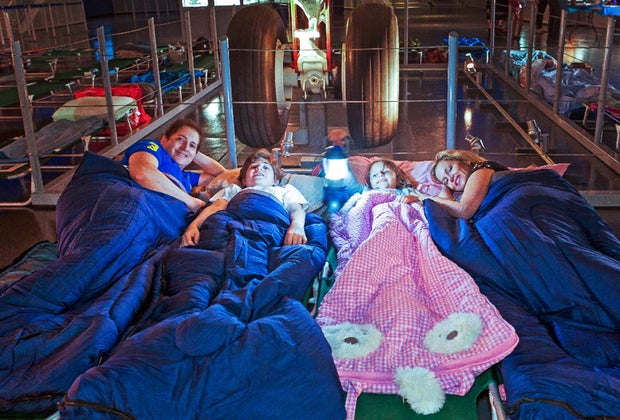 Sleep among the aircraft at Operation Slumber Intrepid Museum