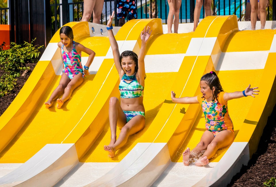 Candy Stripe Cove offers exciting rides and slides for younger kids at Island H2O Water Park. Photo courtesy Island H2O