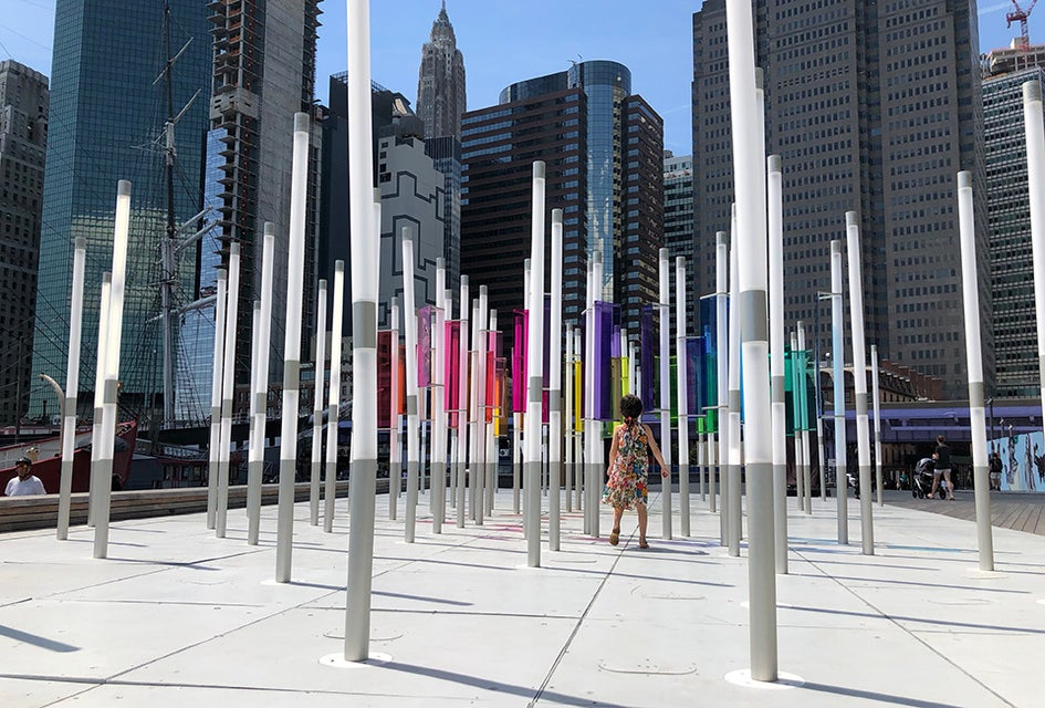 The Nautilus is an interactive public artwork that invites you to do something unexpected: Touch the art. Photo by Janet Bloom