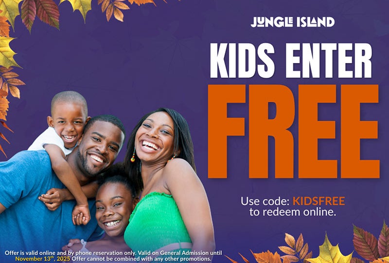 Jungle Island FREE Kids Admission