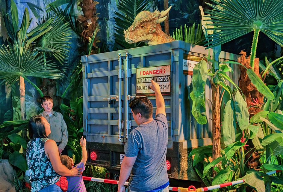 Come face-to-face with life-size dinosaurs at Jurassic World: The Exhibition. Photo courtesy of Jurassic World