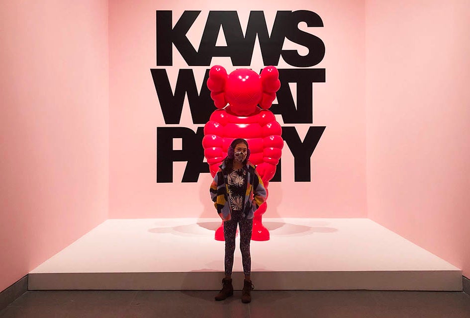 KAWS: What Party, at the Brooklyn Museum, features larger-than-life sculptures, furniture, pop art-inspired pieces, and more.