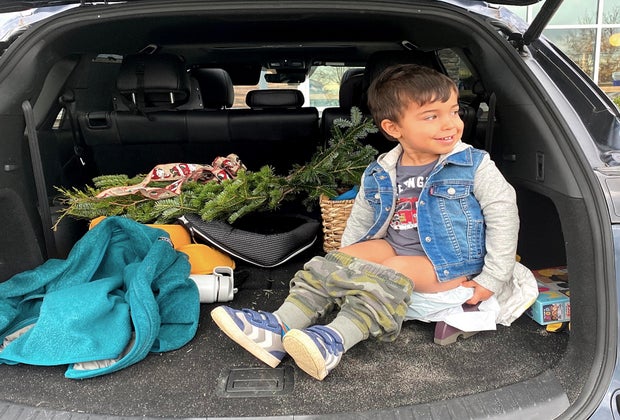 The back of the car is a perfect place for potty training
