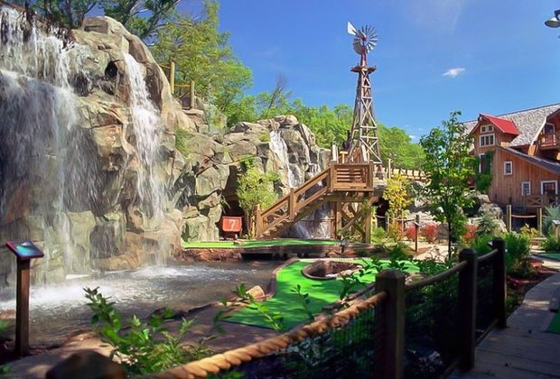 Photo of mini golf at Kimball Farm, popular on Father's Day in Boston.