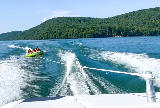 Lakeside Watersports in Brookfield for Wakeboarding, Water Tubing: Multipple kids can tube together.