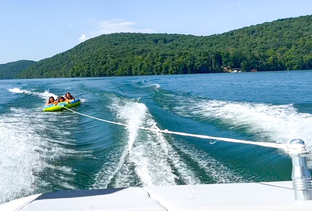 Lakeside Watersports in Brookfield for Wakeboarding, Water Tubing: Multipple kids can tube together.